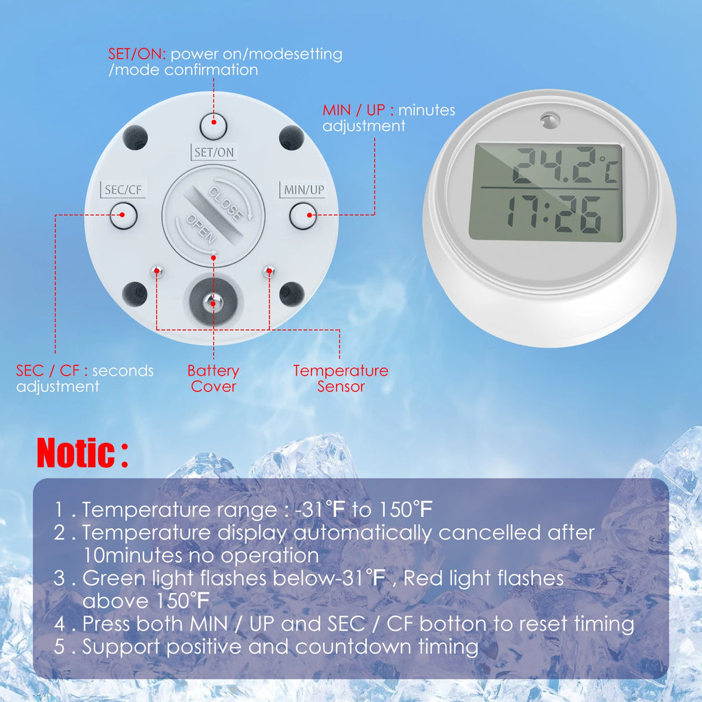 2 in 1 Floating Ice Bath Thermometer